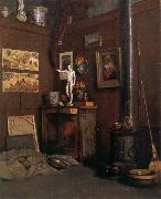 Gustave Caillebotte The Studio having fireplace oil painting reproduction